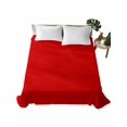thumbnail image 2 of Full Size Flat Sheet Only, Christmas Red Soft Brushed Microfiber Bed Sheets, Farmhouse Solid Red Color Modern Art Hotel Quality Breathable Bedding Top Sheet, Easy Care, 81"x96", 2 of 9