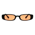 thumbnail image 1 of Womens Mod Narrow Rectangular Pimp Color Lens Plastic Sunglasses Orange, 1 of 4