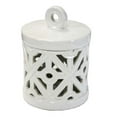 thumbnail image 2 of Sagebrook Home White Carved Ceramic Jar 11635, 2 of 3