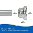 thumbnail image 4 of Kenney® Twist & Fit™ No Tools Decorative Bell Rust-Resistant Painted Steel Straight Tension Shower Curtain Rod, 42-72", Chrome, 4 of 10