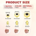 thumbnail image 2 of Uxcell Evil Eye Beads, 150 Pcs 6mm/8mm/17mm Resin Flat Round Evil Eye Charm for Jewelry Making DIY Bracelet Earring Necklace Craft, Yellow, 2 of 6