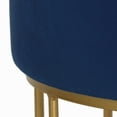 thumbnail image 3 of Cortesi Home Celestyn Round Storage Ottoman, Navy Blue Velvet, Gold Base, 3 of 10