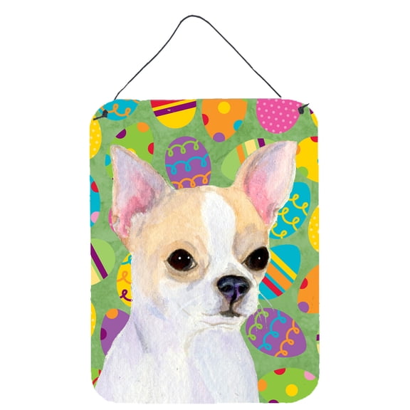 Carolines Treasures SS4819DS1216 Chihuahua Easter Eggtravaganza Wall or Door Hanging Prints 12WX16H multicolor