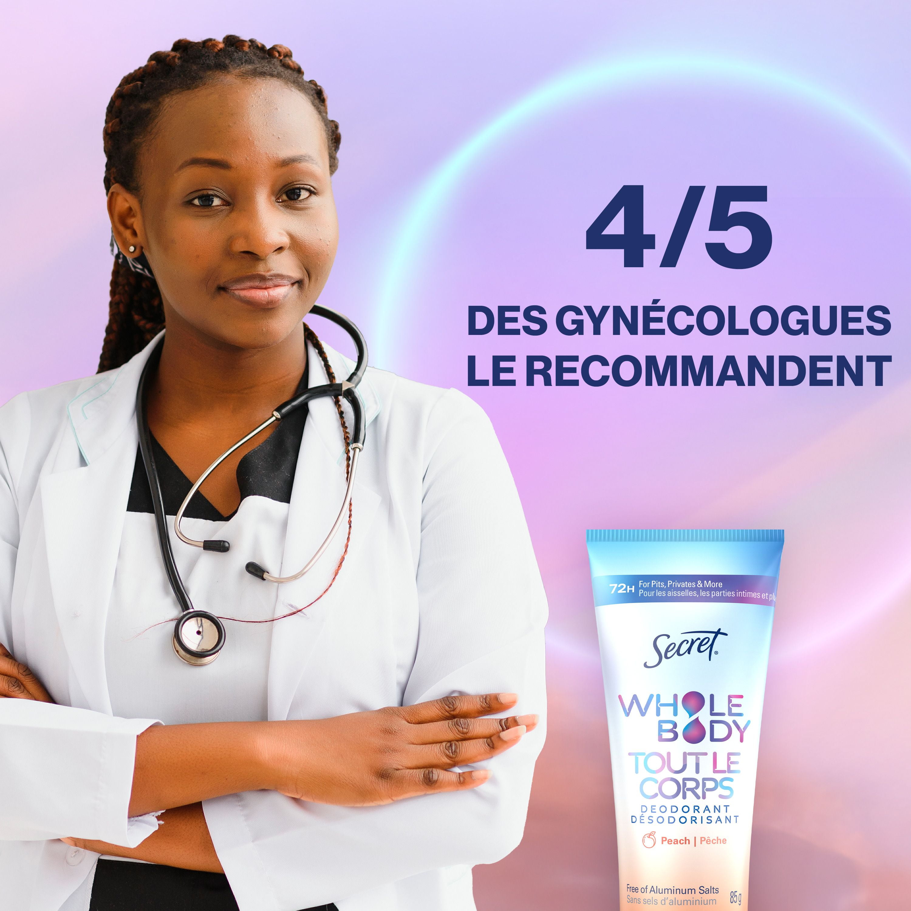 Secret Whole Body Aluminum Free Deodorant Invisible Cream Peach & Vanilla