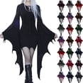 thumbnail image 3 of DuoJiaJ Womens Gothic Dress, Crew Neck Lace Mesh Long Sleeve Dresses Green S-2XL, 3 of 7