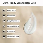 Miami Beach Bum, Bum + Body Cream Clears Acne, Ingrown Hairs, Razor Bumps and Dark Spots, 6.7oz, Orange