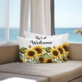 thumbnail image 5 of Waterproof Throw Pillow Covers Set of 2, 20x12 Inch Sunflower Decorative Pillowcases Outdoor Pillow Slip Cushion Covers Set for Couch Tent Summer Botanical Floral Welcome, 5 of 7