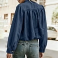 thumbnail image 3 of Women's Jean Jacket Cropped Long Puff Sleeve Button Down Denim Jackets (BU1), 3 of 5
