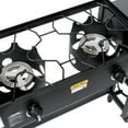 thumbnail image 3 of Barton 2 Burner Propane Camping Stove, 120,000 BTU Outdoor Gas Cooker with Folding Side Tables & Wheels, 3 of 7