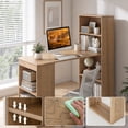 thumbnail image 6 of 48" Computer Desk with 4-Tier Bookcase, Modern Reversible Home office Desk Writing Desk for Small Spaces, Natural, 6 of 7