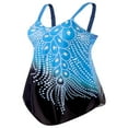 thumbnail image 3 of Women Sleeveless V-Neck Swimwear Plus Size One-Piece Swimsuit Rhinestones Bikini, 3 of 6