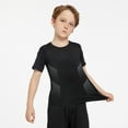 thumbnail image 2 of WBQ Youth Boys Compression Shirt Athletic Short Sleeve Football Undershirts Quick Dry Jerseys Soccer Shirts, 2 of 7