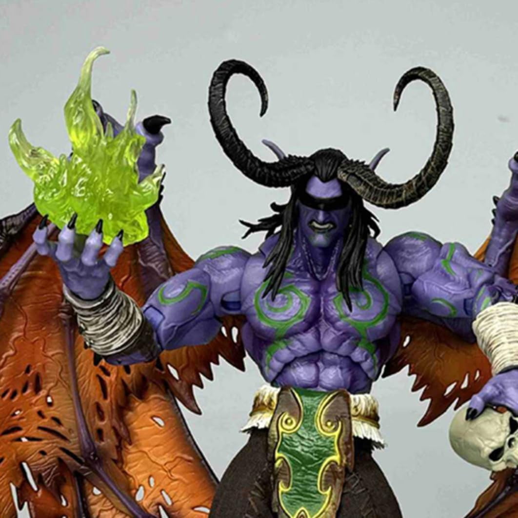 New World of Warcraft Small Illidan Stormrage Character Anime Model Statue Action Figures Desktop Ornament Popular Decorations Fan Souvenirs Creative Gift Collectable