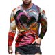 thumbnail image 1 of Camiseta de diario unisex para hombre Estampados gráficos en 3D Tops de manga larga Casual Bloue Pompotops  oipoqjl5342, 1 of 9