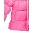 thumbnail image 3 of Pink Platinum Girls Hooded Ripstop Winter Puffer Coat, Sizes 4-16, 3 of 3