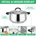 thumbnail image 7 of Vesteel 5 QT Stock Pot, Tri-Ply Bottom Stainless Steel Cooking Pot with Visible Lid, Induction Soup Pot Compatible with All Stoves, Stockpot for Stewing Simmering Boiling, Dishwasher Safe, 7 of 7