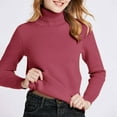 thumbnail image 2 of DHFJKG Women's Thick Turtleneck Sweaters Fuzzy Lining Slim Fit Solid Color Long Sleeve Knitwear Baselayer Top With Ribbing Edge For Autumn Winter Soft Jumper Tops, 2 of 4