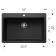 thumbnail image 7 of Blanco 443197 Liven 33" Drop-In/Undermount Super Single Basin Silgranit Kitchen Sink -, 7 of 7