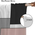 thumbnail image 6 of Geometric Pink Curtains, Modern Abstract Checkered Black Grey White Print for Room Window Decor, Rod Pocket Blackout Drapes for Living Room Bedroom Kitchen 2 Panel Set 21" W X 54" L, 6 of 6