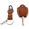 thumbnail image 1 of Large handmade leather keychain; Custom leather key sleeve for broken key, 1 of 7