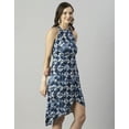 thumbnail image 4 of Moomaya Womens Printed Vacation Dress, Knee Length Side Slit Midi Dress, 4 of 8