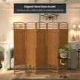 thumbnail image 2 of Red Lantern 5 1/2 ft. Tall Fiber Weave Room Divider - Dark Beige - 5 Panel, 2 of 6