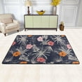 thumbnail image 2 of SKYSONIC 72x48in Retro Exotic Hibiscus Area Rug, Tropical White Leaves Non-Slip Floor Carpet for Indoor Living Dining Room and Bedroom Area, 2 of 7