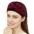 thumbnail image 4 of Unique Bargains 1 Pc Headband Flower Lace Wide Hairband for Women Wine Red, 4 of 5