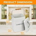 thumbnail image 5 of Pethiy Compost Bin for Kitchen Countertop, Compost Bucket for Kitchen with Lid,Great for Food Scraps, Carbon Steel, Handles, White, 1 Gallon - Includes Charcoal Filter, 5 of 9