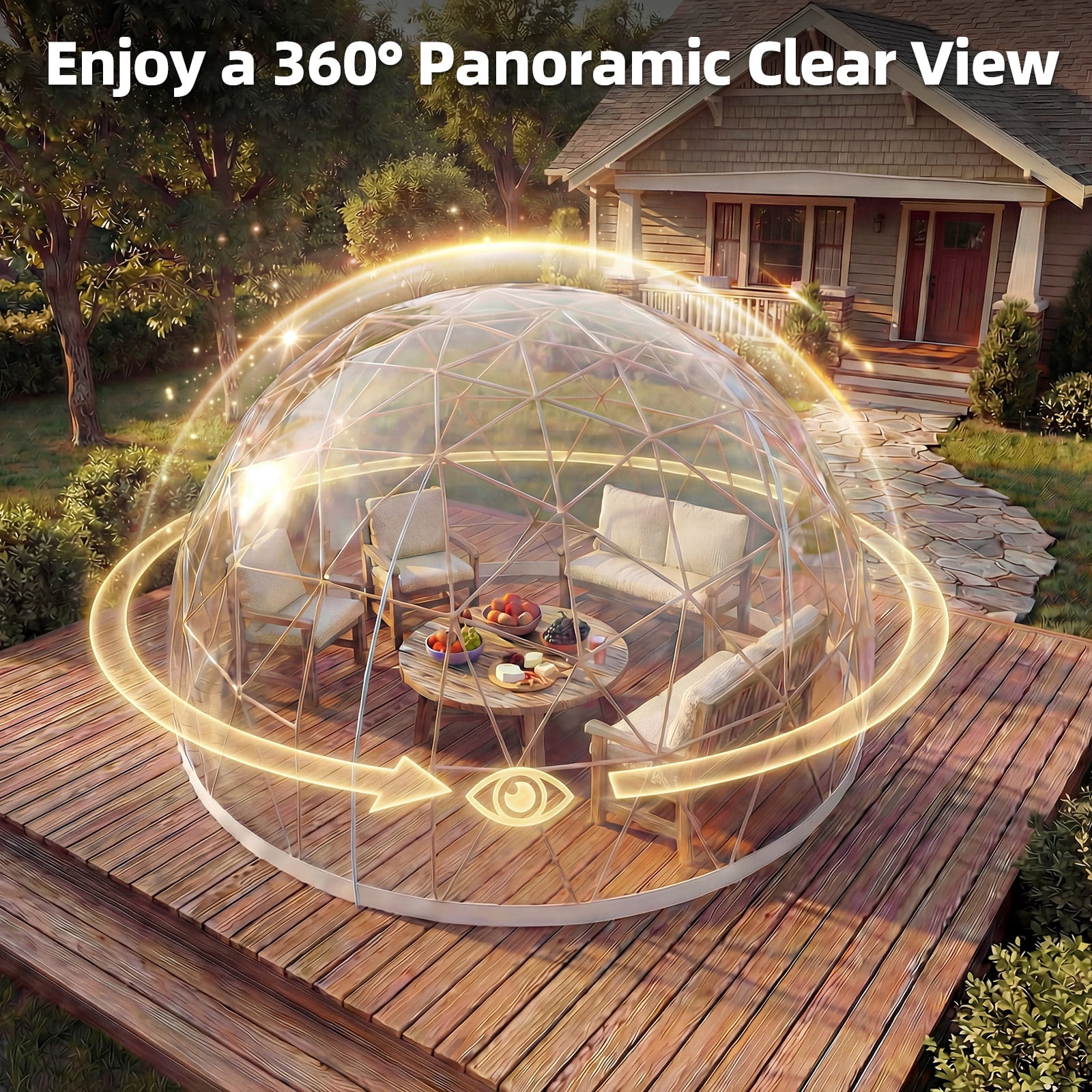 YODOLLA Garden Dome Igloo,12x12ft Outdoor Igloo Tent Dome for 4–7 People,Garden Plastic Globe House Backyard Patios Camping Party Wedding