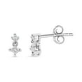 thumbnail image 4 of 14K White Gold 1/4 Cttw 4 Prong Set Princess-Cut Double Diamond Drop and Dangle Stud Earrings (I-J Color, I2-I3 Clarity), 4 of 7