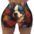 thumbnail image 2 of Fuzoiu Vintage Colorful Flower French Bulldog Print Women's Workout Shorts,Workout Biker Shorts Women,Exercise Fitness Shorts,Scrunch Short, Athletic Shorts for Gym Yoga Running Sport Active-Medium, 2 of 8