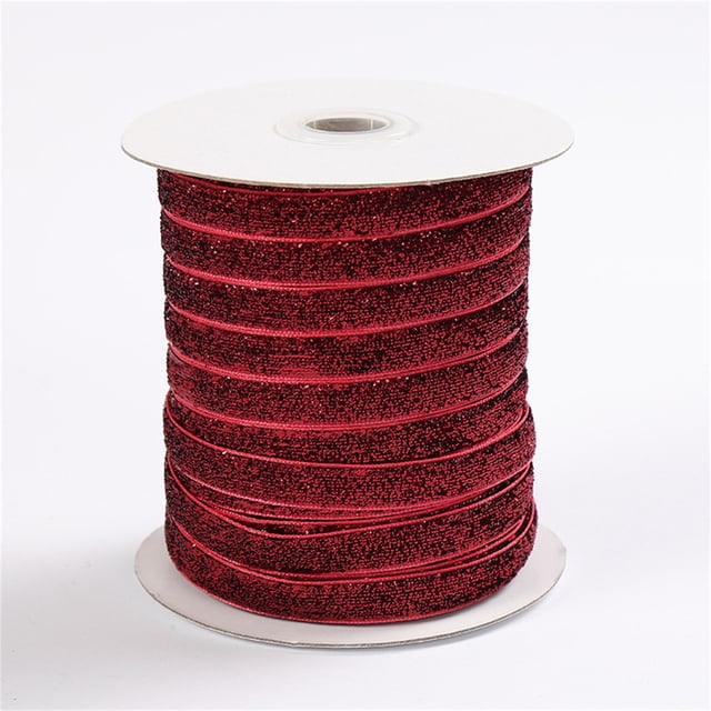 1cm Wired Ribbon for Gift Wrapping Bows Christmas Decorations and Crafts 50 Yards