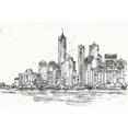thumbnail image 2 of Tavoletti, Anne 18x13 White Modern Wood Framed Museum Art Print Titled - Skyline Sketches I No Words Flowers, 2 of 4