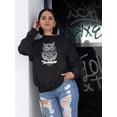 thumbnail image 2 of Owl Art In White Sweatshirt Women -SPIdeals Designs, Female 4X-Large, 2 of 4