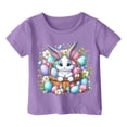 thumbnail image 5 of Kids Easter Shirt Vintage Comfortable Blue Rabbit Print Easter Cute Tshirt Bunny Short Sleeve Shirt for Boys Girls Kids Tees T-Shirts, 5 of 5