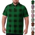 thumbnail image 2 of BRANROY Men's Big and Tall Polo - Tartan Collared UPF 50+ Short Sleeve Mens Polo Shirts, Breathable Golf Shirts for Men, Casual Work Shirts - Perfect for Course & Office,Green,4XL, 2 of 8