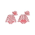 thumbnail image 2 of BemeyourBBs Toddler Baby Girls Crayfish One Piece Swimsuit Infant Bathing Suit Rash Guard With Hat 2 Pcs Set Lobster Print Plaid Ruffled Trim Long Sleeve Back Zipper Swimwears Summer Beachwear, 2 of 9