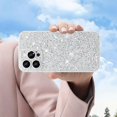 thumbnail image 6 of Compatible with iPhone 14 Pro Max Glitter Case Women Girls Bling Sparkle Phone Case Camera Lens Protection Slim Soft Bumper Shockproof Protective Cover for iPhone 14 Pro Max 6.7 inch, White, 6 of 12