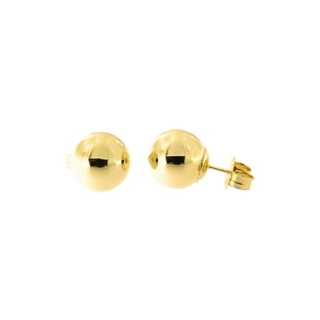14k Yellow Gold Ball Stud Earrings, 10mm