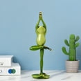 thumbnail image 6 of SPRING PARK Creative Resin Yoga Frogs Figurine Decor, Yoga Pose Frog Sculpture Statue, Personalized Animal Collectible Figurines Mascot Frog Resin Crafts for Shelves Table Desk Decor, 6 of 7