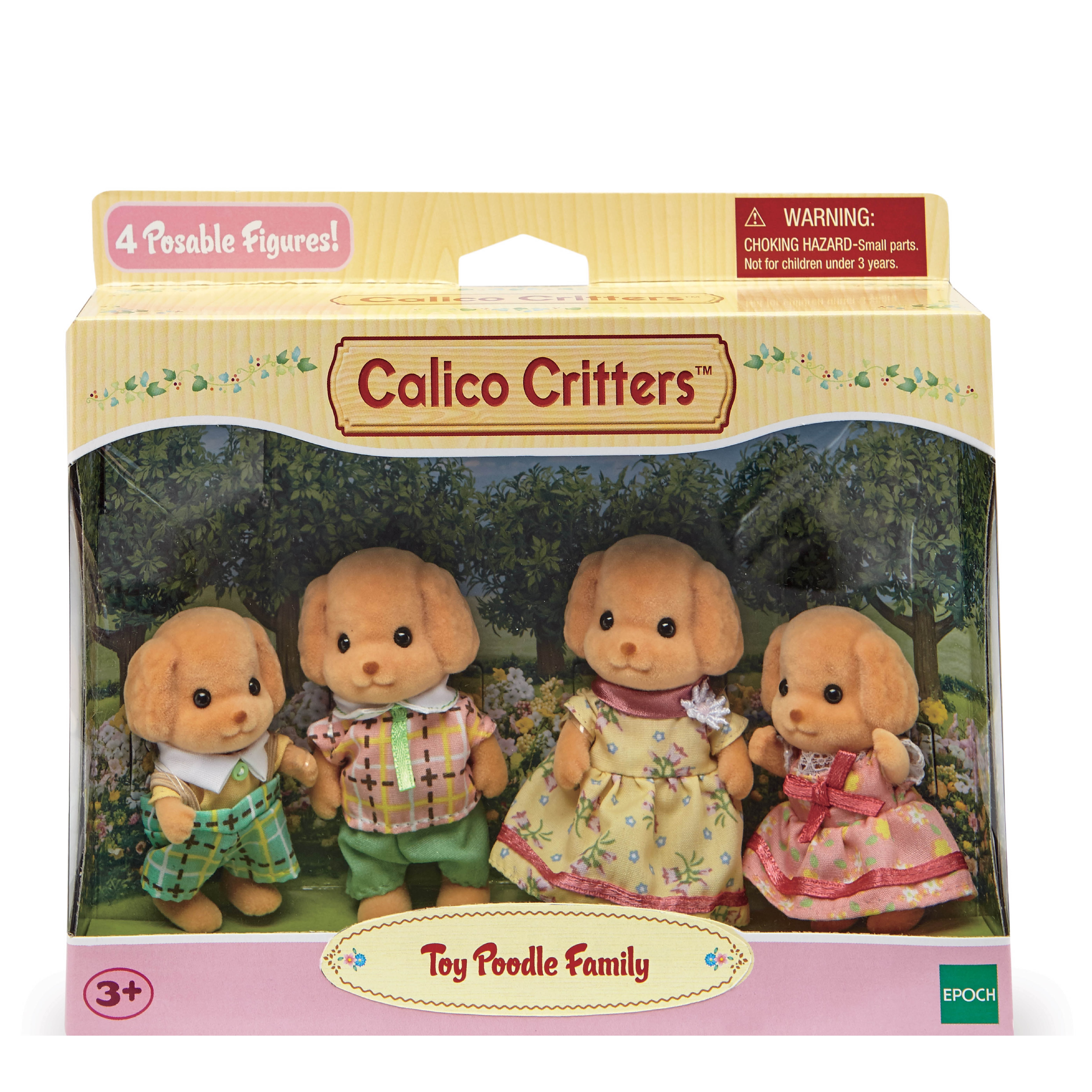 Calico Critters Toy Poodle Family, Set of 4 Collectible Doll Figures