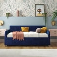 thumbnail image 3 of Pemberly Row Upholstered Fabric & Velvet Twin Daybed with Trundle in Blue, 3 of 3