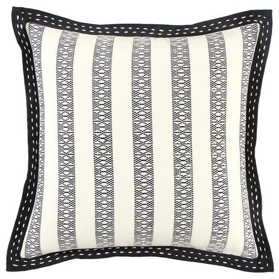 Black & Ivory Alternate Striped Throw Pillow
