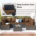 thumbnail image 4 of YLLN 14-Piece Outdoor Sectional Cushions, 4" Thick Patio Replacement Set, Waterproof with Zipper, Washable Seat Cushion for 6-Seat Wicker Rattan Conversation Sets, Brown, 4 of 7