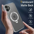 thumbnail image 4 of CASEFIV for iPhone 16 Plus Case,360° Rotatable Ring Holder Kickstand,Compatible with Magsafe, Slim Shockproof Translucent Matte Hard Back Soft Edge Anti-Fingerprint,Gray, 4 of 8