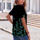 thumbnail image 3 of Tops de Manga Corta de las Mujeres Impreso Cuello en V, Suelto Casual Top para el Hogar Y las Actividades Diarias, 3 of 8