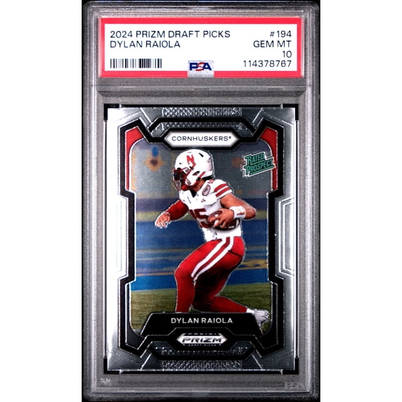 Graded 2024 Panini Prizm Draft Picks Dylan Raiola #194 Rookie RC Football Card PSA 10 Gem Mint