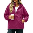 thumbnail image 2 of Trikvn Anorak Jacket Women Hooded Removable Half Zip Lightweight Pullover Windbreaker with Pockets Long Sleeve Loose Outdoor Rain Coat for Hiking, 2 of 9
