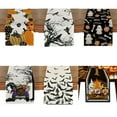 thumbnail image 5 of Reusable Trick or Treat Halloween Pumpkin Ghost Table Runner Flax Halloween Tablecloth Table Cover STYLE 8, 5 of 8